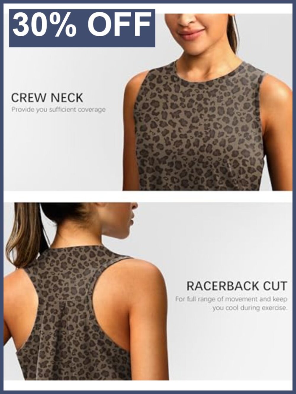 Racerback Athletic Tank Top UPF 50+ 4-Way Stretch Breathable Workout - Picture 4 of 5